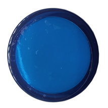 Lampetryk blå med krom plastic ring