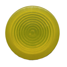 Lampetryk gul med krom plastic ring